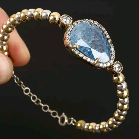 Kharma by Avelon Jewelry - Blue lightning aquamarine & topaz silver bracelet